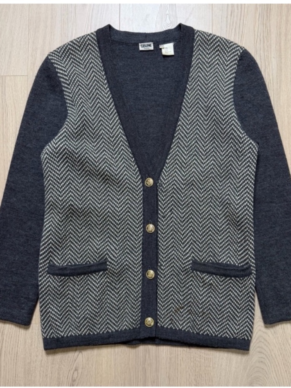 Authentic Vintage Celine Heritage Herringbone Sweater